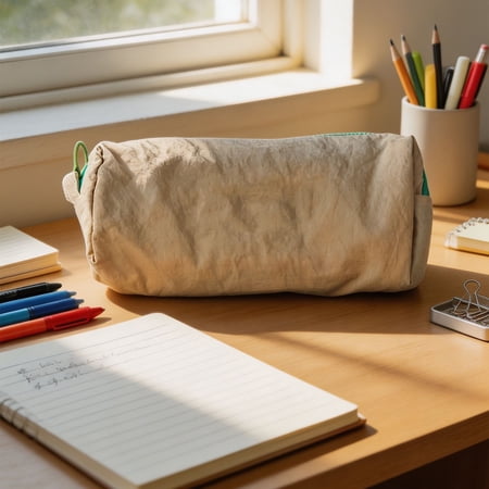 Lunxisen 1 Pcs Large Capacity Pencil Bag Portable Stationery Storage Pouch Lightweight Multifunctional Organizer Case For Office Daily Use