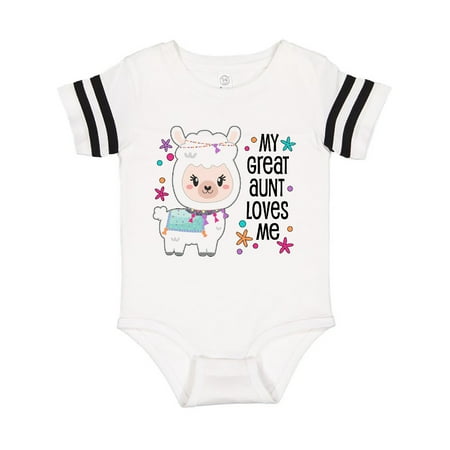 

Inktastic My Great Aunt Loves Me- cute and happy llama Gift Baby Boy or Baby Girl Bodysuit