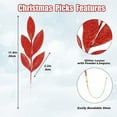 thumbnail image 3 of 20 Pieces Artificial Glitter Leaf White Glittered Spray Picks 13’’ Fake Floral Leaf Branches Xmas Decoration for Christmas Tree DIY Wreath Crafts Gift Home Garden Decoration(White,20 Pieces), 3 of 7