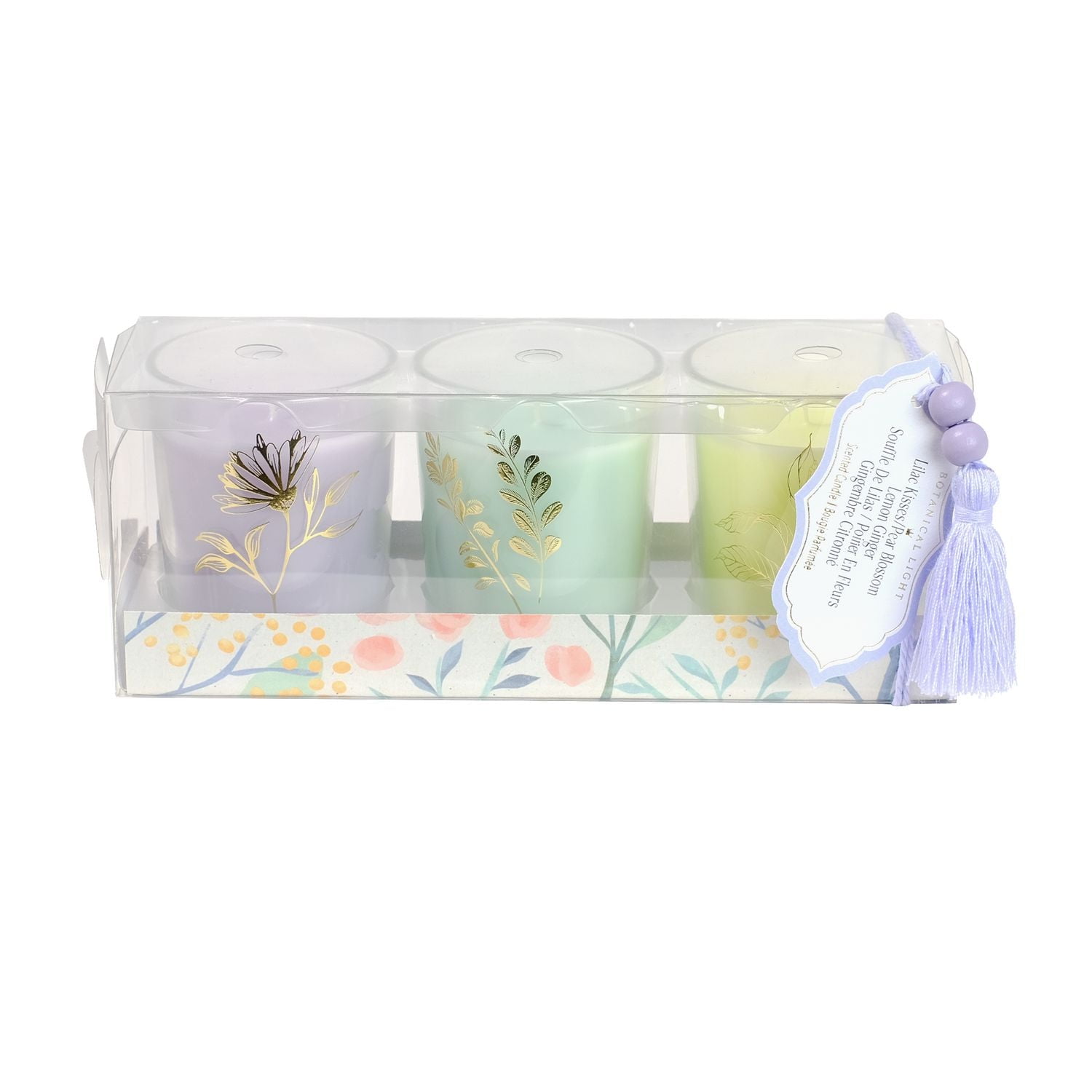 Ensemble de 3 bougies votives Botanical Light · 6.88oz<br>· 195g<br>· paquet de 3
