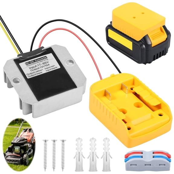 20V to 12V Step Down Converter for Dewalt 20V Battery 240W DC Voltage Regulator with Over-Discharge Protection Power Converter Adapter with Switch for Power Wheel Battery Adapter, DIY RC Toy Cars