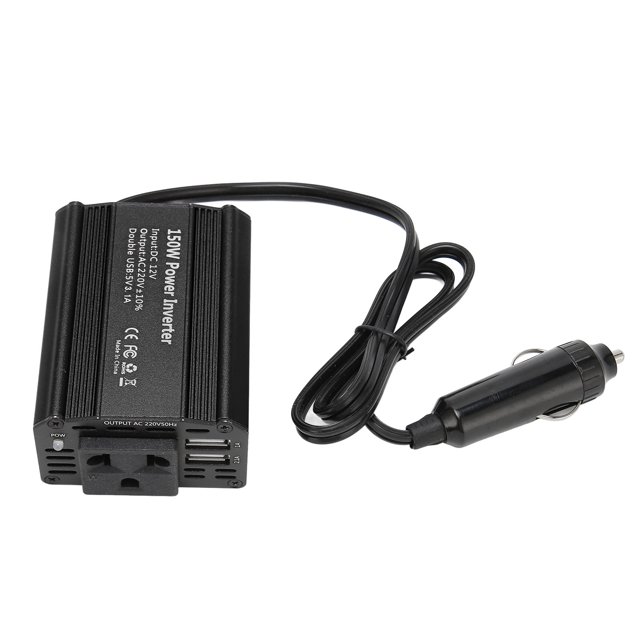 Inversor de corriente para automóvil 150W 12V CC a 220 V CA con salida dual USB 2.1A para fuente de alimentación