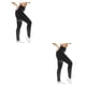thumbnail image 4 of Jumpingount Pantalones de cintura alta para correr, mallas de entrenamiento, elásticos, transpirables, para viajar, hasta el tobillo, pantalones de Negro METRO 2piezas Jumpingount CBP185904, 4 of 5