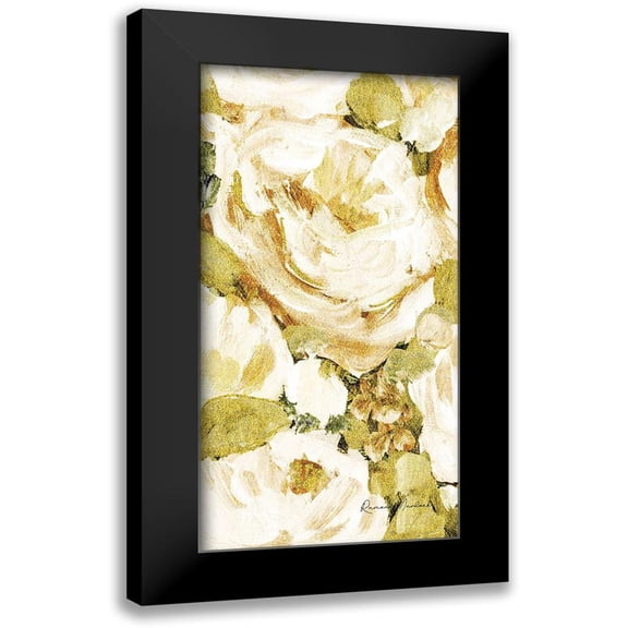 Murdock, Ramona 9x14 Black Modern Framed Museum Art Print Titled - Golden Glitter Roses No. 1