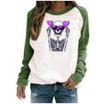 thumbnail image 2 of GaThRRgYP Easy Weekend Round Neck Long Sleeve Top Women,Women's Halloween Printed Round Neck Long Sleeved Oversized Sweatshirt Green XXL, 2 of 7