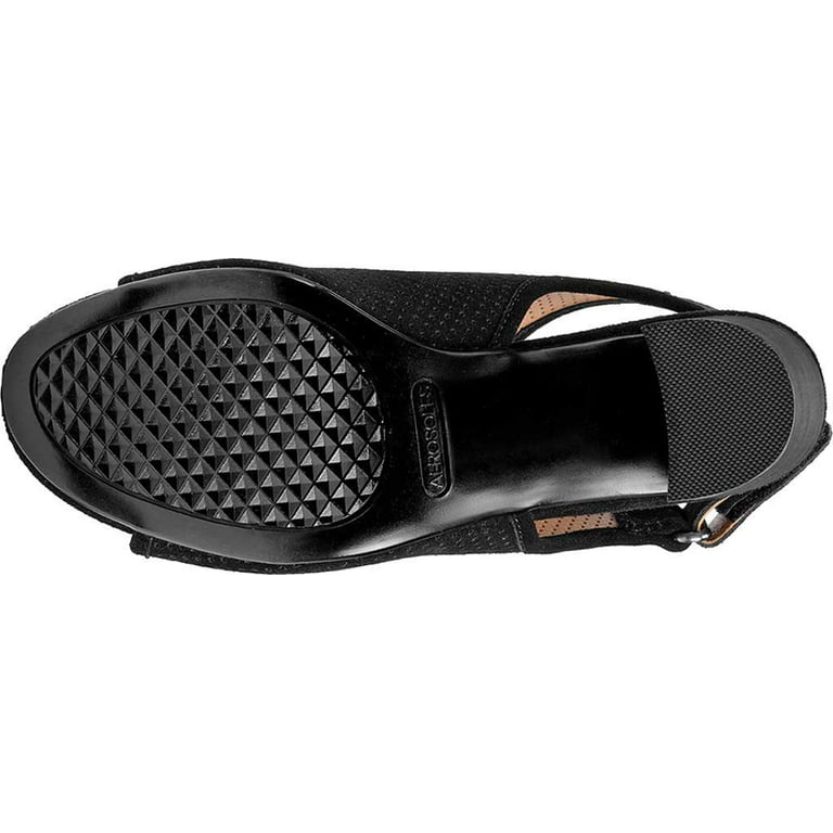 Aerosoles Women s Perforated High Impact Suede Sandal Black Size 12 M Walmart