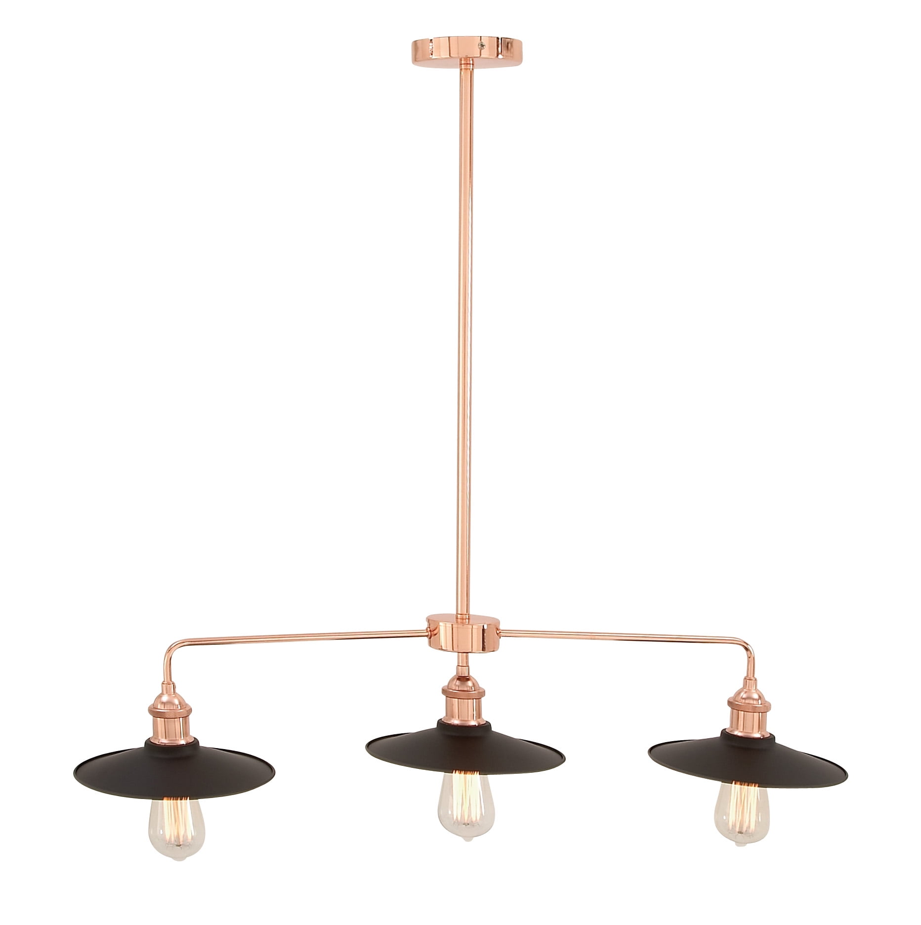 copper triple pendant light