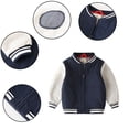 thumbnail image 2 of YTDSCS Kids Baby Boys Baseball Jacket Varsity Baseball Coat Toddler Fall Winter Thickened Warm Outerwear 2-7 Years Old, 2 of 8