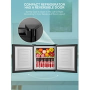 1.1 Cu Ft Mini Upright Freezer, Compact Countertop Freezer, 7-Level Thermostat, Quiet Operation, Reversible Door