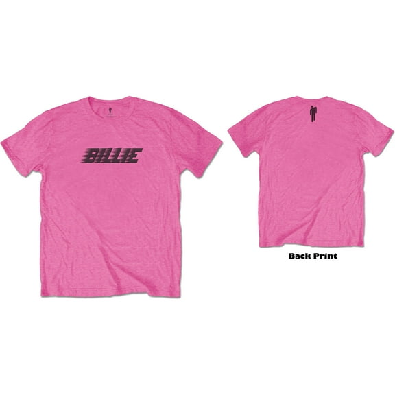 Billie Eilish Unisex T-Shirt Racer Logo & Blohsh (Back Print) (Small)