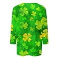 thumbnail image 4 of successthop Green Womens Plus Size Tops 3/4 Sleeve Loose St Patricks Day Round Neck Polyester Casual St. Patricks Day Blouse Tops for Irish Themed Gifts 3XL, 4 of 5