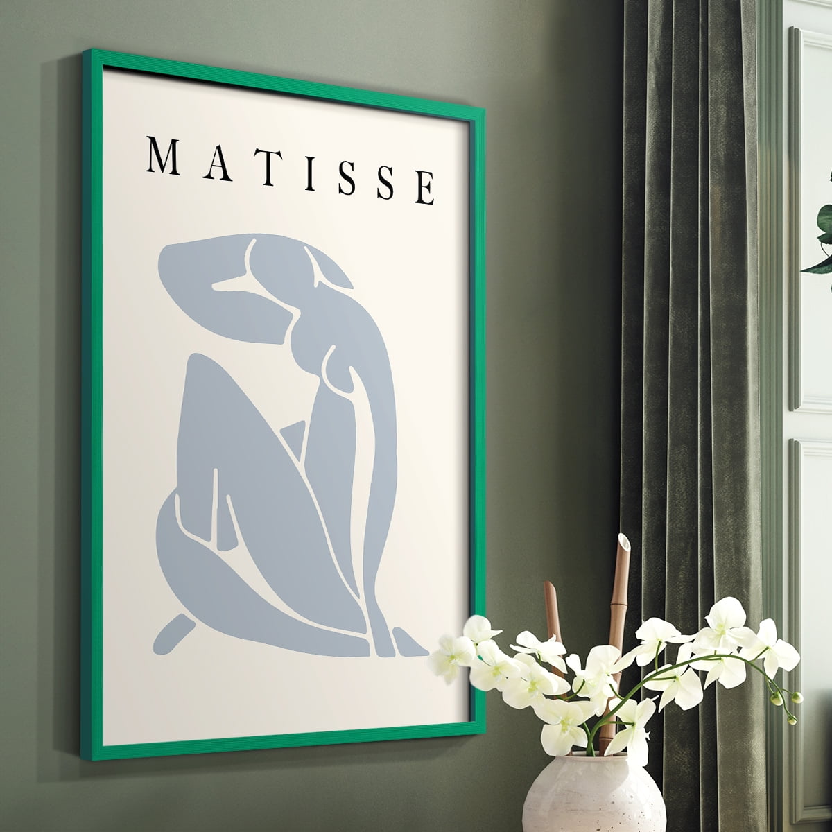Matisse CCCLXXXII in Green Solid Wood 8 x 10 Framed Print