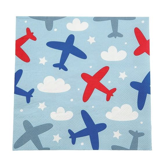 6 1/2" Airplane Party Paper Luncheon Napkins - 16 Count
