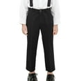 thumbnail image 3 of LYHaoo Boys Formal Dress Pants, Straight Leg School Uniform Pants Front Button for Kids Daily School(Black), 3 of 7