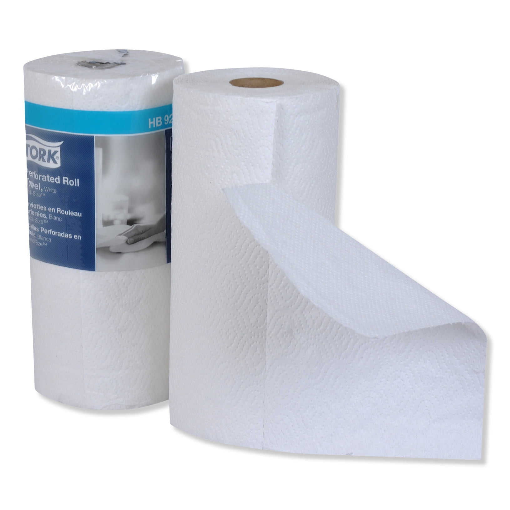Tork Handi-Size Perforated Kitchen Roll Towel, 2-Ply, 11 x 6.75, White, 120/Roll, 30/Carton -TRKHB9201