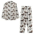 thumbnail image 7 of FOR U DESIGNS Dog Paw Dachshund Pajama Sets for Women 2 Piece Button Up Shirt Womens Nightwear Sets Button Front Sleepwear Size M Long Sleeve Pants and Tops, 7 of 7