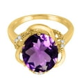 thumbnail image 2 of Mauli Jewels Women's 4.53 Carat Amethyst and Diamond Flower Ring in 10K Yellow Gold, 2 of 6