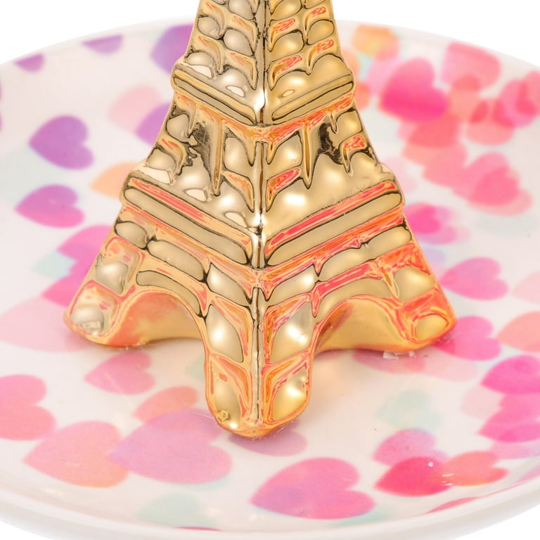 Eiffel Tower Ring Holder Ceramic Jewelry Storage Dish Plate Trinket Tray Decorative Jewelry Holder