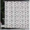 thumbnail image 3 of Ambesonne Cartoon Shower Curtain, Comic Funny Rabbits, 69"Wx70"L, Charcoal Grey and White, 3 of 4