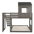thumbnail image 4 of Bellemave Twin Over Full House Bunk Bed with Slide, Wood L-Shaped Fort Loft Bunk Beds Frame with Ladder, Floor Playhouse Bed, No Need Spring Box (Antique Gray), 4 of 11