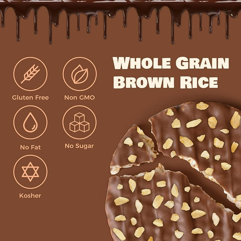 Lieber's Brittle Topped Milk Chocolate Coated Rice Cakes, Kosher