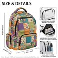 thumbnail image 4 of FKELYI Retro Flower Plaid Print 17 Inch Schoolbag for Girls Primary School Bookbag Kids Backpack with Multi-Pockets Lightweight Casual Daypack Travel Rucksack, 4 of 7
