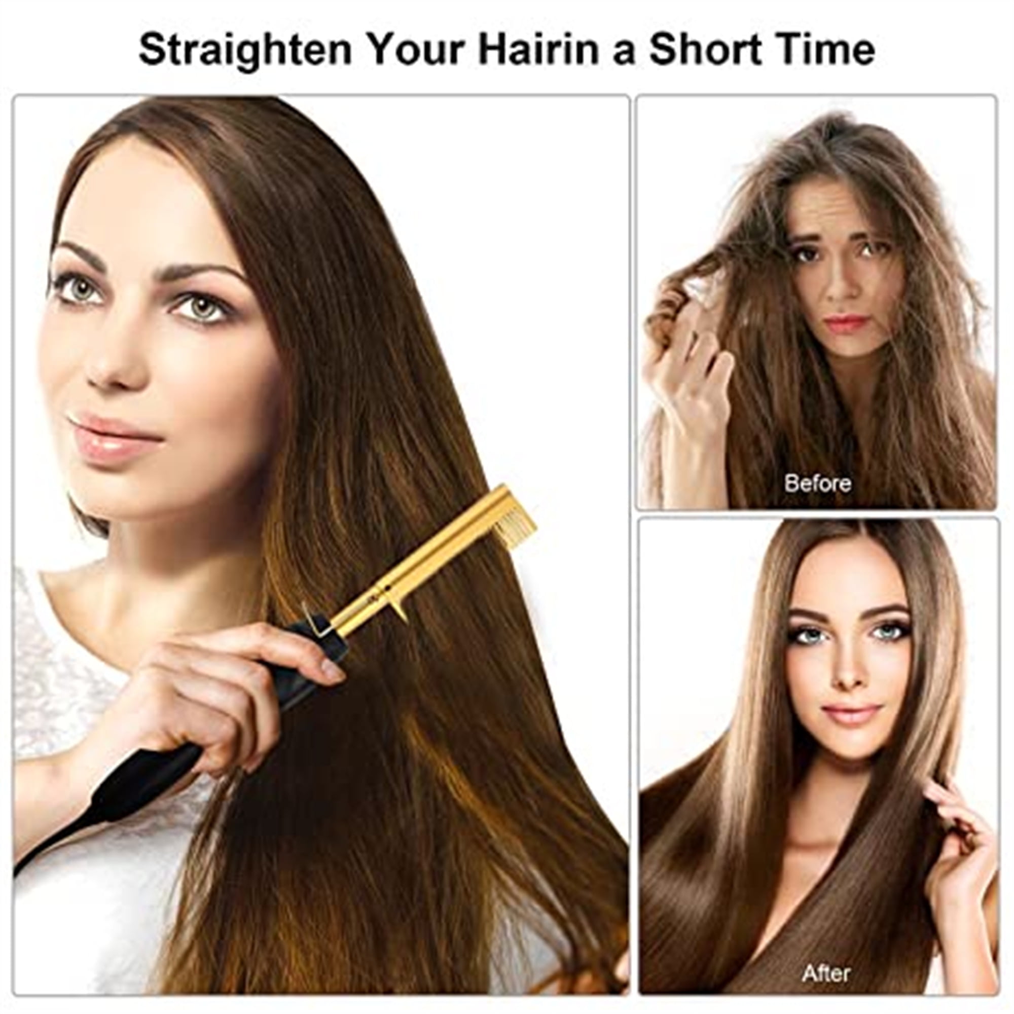 Buy Ceramic Heat Press Hair Straightening Comb at Ubuy Chile