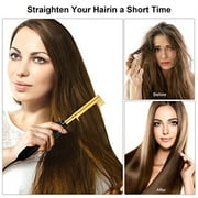 USTAR Hot Comb Hair Straightener, Electric Heating Comb, Portable Travel Anti-Scald Beard Straightener Press Comb, Ceramic Comb Security Portable Curling Iron Heated Brush