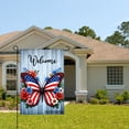 thumbnail image 2 of Amhnf Welcome American Flag Butterfly Garden Flag With Flowers For Home Outdoor Garden Yard Decor 12x18 inch, 2 of 5