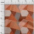 thumbnail image 1 of oneOone Viscose Jersey Medium Orange Fabric Dot|Check & Triangle Geometric Dress Material Fabric Print Fabric By The Yard 60 Inch Wide, 1 of 5