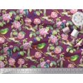 thumbnail image 2 of Soimoi Moss Georgette Fabric Leaves,Floral & Hummingbird Bird Print Fabric by Yard 42 Inch Wide, 2 of 3