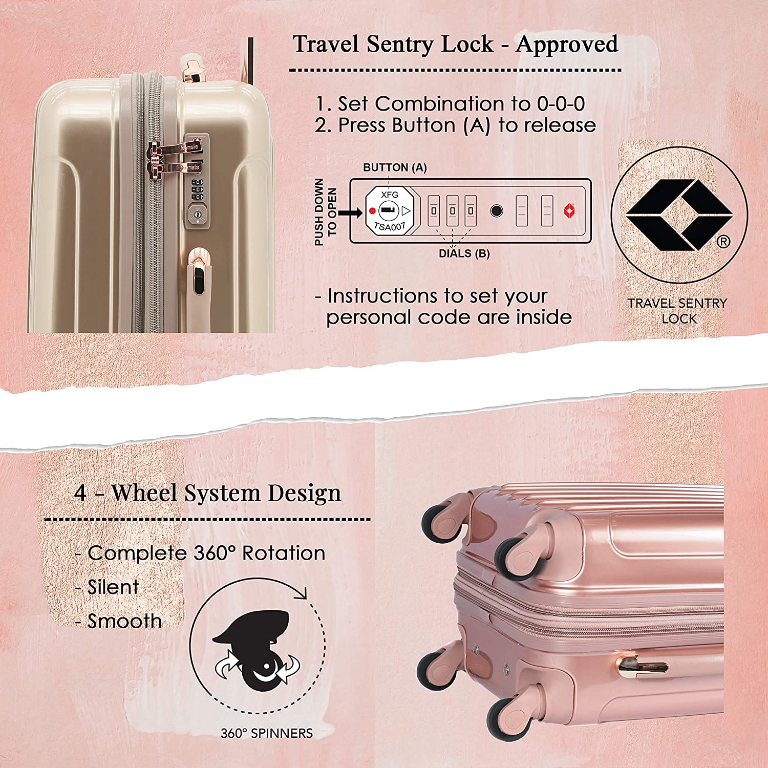 Kensie 20" Expandable Rolling Carry-on Luggage