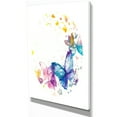 thumbnail image 1 of Designart - Papillon sur Papier Blanc - Impression de Peinture d'Animaux sur Toile Enveloppée, 1 of 2