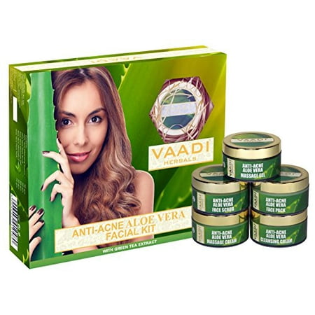 Vaadi Herbals Anti Acne Aloe Vera Facial Kit with Green Tea Extract,