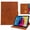 Brown, variant on ELEHOLD PU Leather Embossed Floral Pattern Leather Folio Kickstand Case with Card Slots For iPad Pro 11-inch (M5) 2025/(M4) 2024 ,  Orange