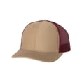 thumbnail image 2 of Richardson - Adjustable Snapback Trucker Cap - 112 - Khaki/ Burgundy - Size: OSFM, 2 of 5
