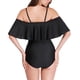 thumbnail image 2 of Gibobby Trajes de Baño Mujer Traje de baño Bikini de triángulo dividido para mujer Conjunto de traje de baño de color sólido estampado(Negro,G), 2 of 5