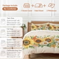 thumbnail image 6 of King 4 Piece Bedding Set Farmhouse Vintage Sunflowers Soft Breathable Duvet Cover and Pillowcase, Daisy Leaves Starfish on Burlap Duvet Cover Set Bed Sheets for Bedroom Dormitory Guest Room, 6 of 9