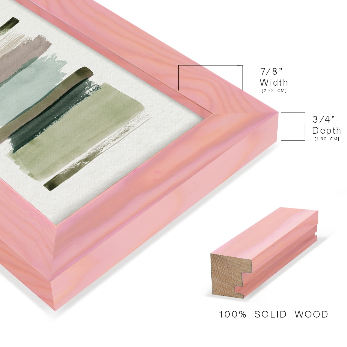 Grass Stains I - Framed Print w/glass - Sunset Pink