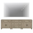 thumbnail image 4 of WAMPAT Farmhouse TV Stand for 100 Inch TV, 3-in-1 TV Console Table with 5 Drawers and 4 Doors, Entertainment Center for 75-90 Inch TV, Kitchen Sideboard Buffet Cabinet for Dining Room, Wash Grey, 4 of 7