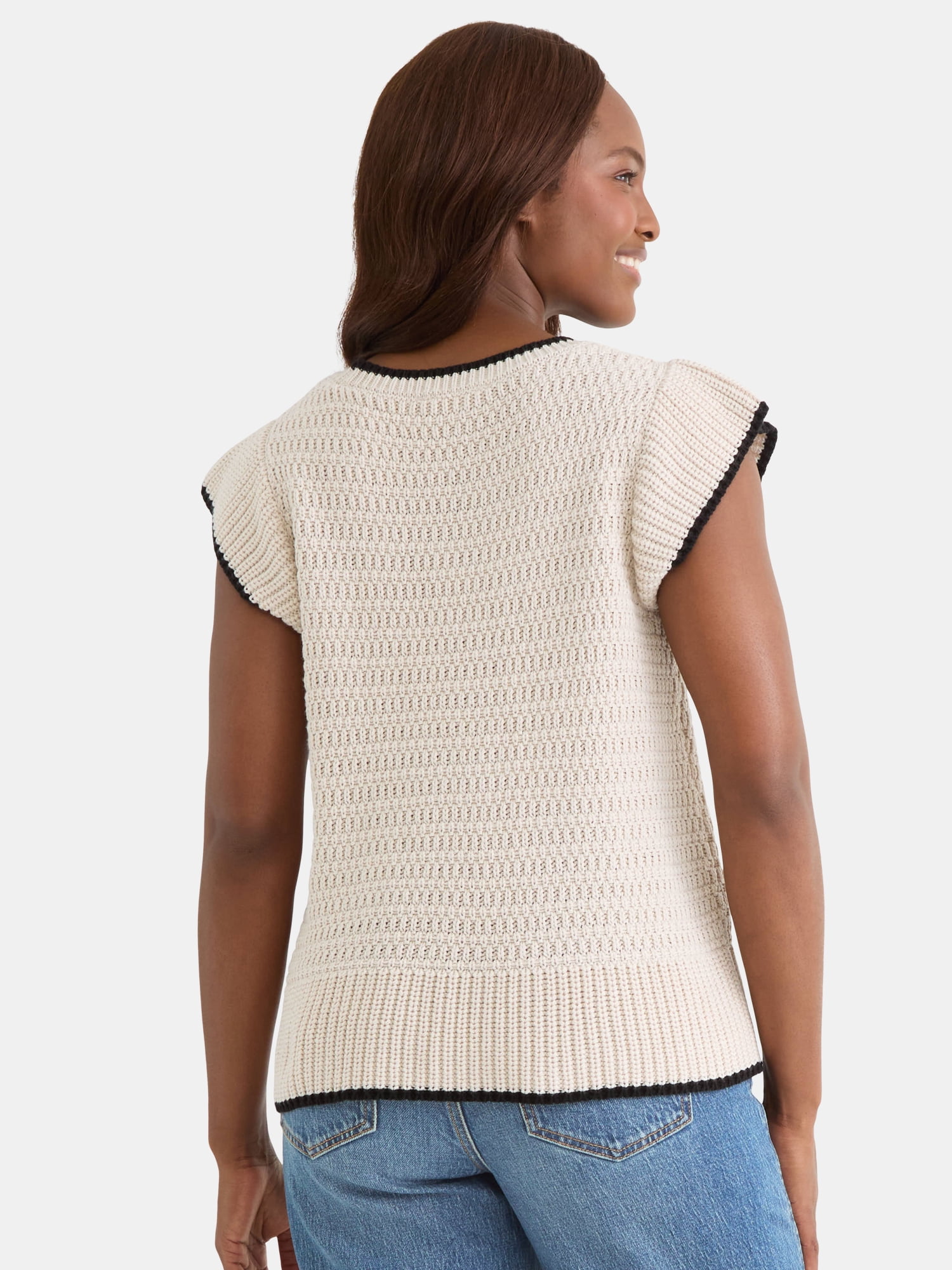Time and Tru Flutter Sleeve Sweater, Size XS-XXXL