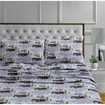 Tribeca Living 170-GSM Soft Flannel Extra Deep Pocket Bed Sheet Set with Oversized Flat winter outing grey King Cotton,Flannel Novelty Traditional