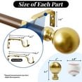 thumbnail image 3 of ZOPZO Wood Curtain Rods with Ball Finials, Walnut, 30-48 Inch, Heavy Duty Metal Curtain Rods with Brackets, Stylish and Easy to Install, 3 of 8
