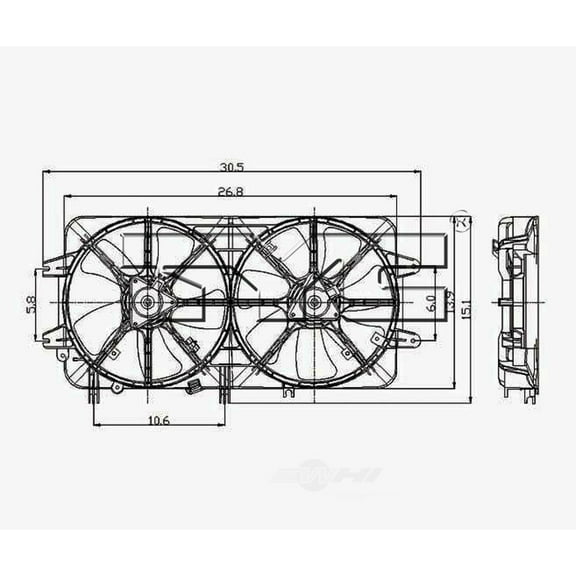 Dual Radiator and Condenser Fan Assembly Fits select: 2000-2002 MAZDA 626