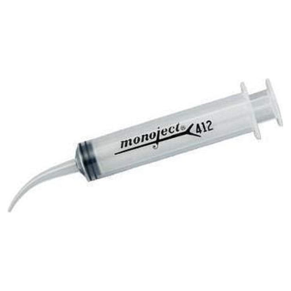 Dental Monoject 412 Disposable Impression Syringes Curved Tip 12 mL Bx/50 412012