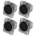 thumbnail image 2 of XLR Female Jack 3 Pin - Panel Mount Jacks D Series Size XLR-F - 8 PACK, 2 of 5