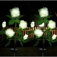 thumbnail image 2 of Outdoor Solar Rose Flower Lights with 5 Rose Flowers, Waterproof Solar Landscape Lights for Pathway, Garden, Patio, Yard, Walkway, 2 of 9