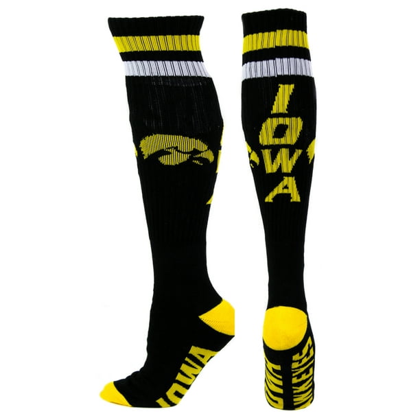 Iowa Hawkeye Black Tube Socks