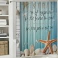 thumbnail image 6 of Orinice Beach Shower Curtain, Beach Theme Starfish Seashell Bathroom Curtain, Rustic Vintage Wood Ocean Quote Words Fabric Shower Curtain Set, Nautical Coastal Waterproof Bathroom Decor  60x72, 6 of 7