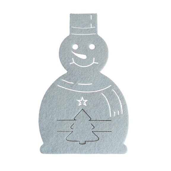 Bewildely 4 piezas de tela de Navidad cuchara tenedor titular decorativo Navidad temática muñeco de nieve forma vajilla moneda caramelo organizador Kits de decoración para fiestas Bewildely HA068291-00B